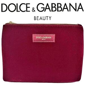 Dolce And Ganbbana Womans Red Cosmetic Bag And Makeup Bag New